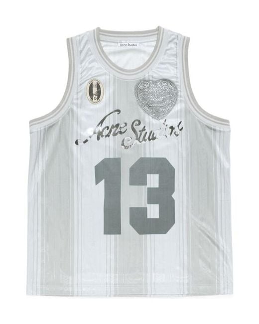 Acne Blue Sports Jersey Tank Top for men