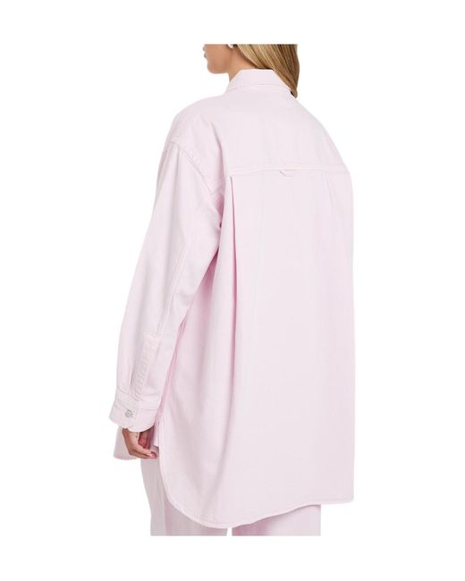 Agolde Pink Solid-Colour Denim Shirt