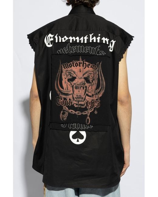 Vetements Black Oversize Sleeveless Shirt for men