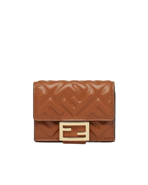 Fendi Brown F Is Embossed Wallet