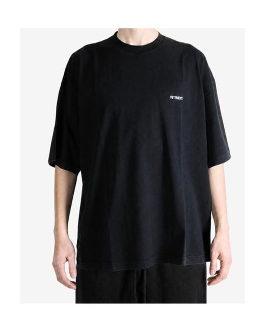 Vetements Black Classic Logo Boxy T-Shirt for men
