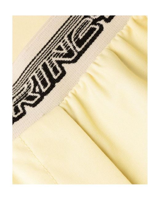 Stella McCartney Natural Logo Tape Wide-Leg Trousers