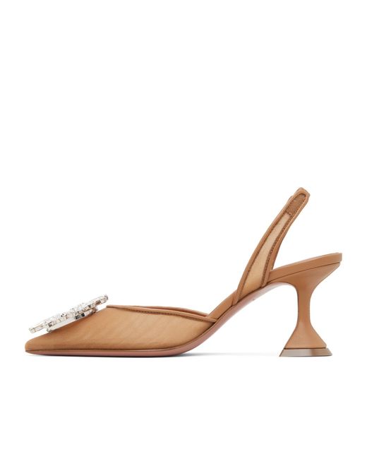AMINA MUADDI Metallic Begum Mesh Sling 70 Pointed-Toe High-Heeled Sandals