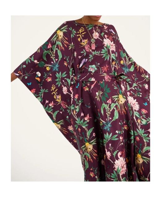 LaDoubleJ Red La Doublej Square Kaftan Silk Dress