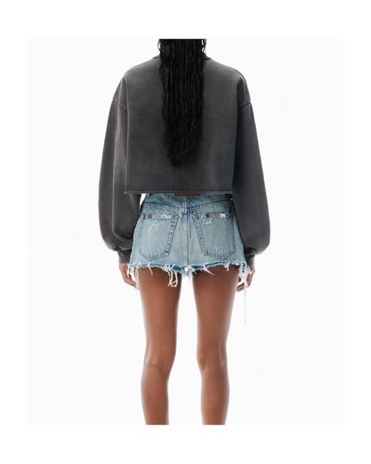 Alexander Wang Black Cropped Crewneck Sweatshirt
