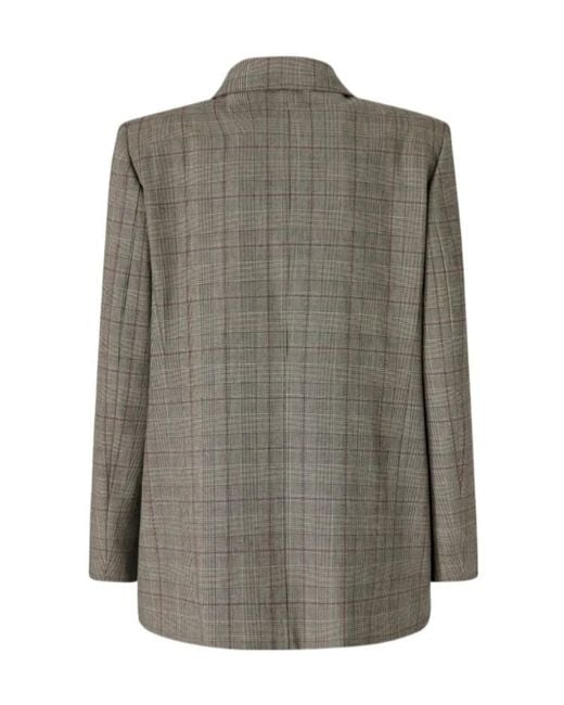 Pinko Green Check Double-Breasted Blazer