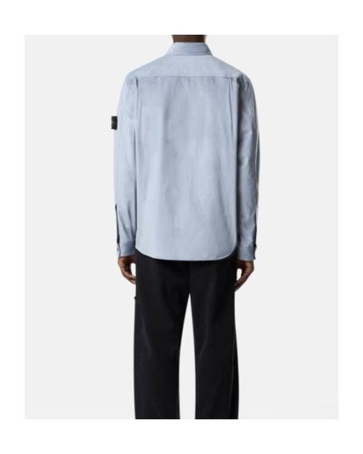 Stone Island Blue Regular-Fit Overshirt With Pockets for men
