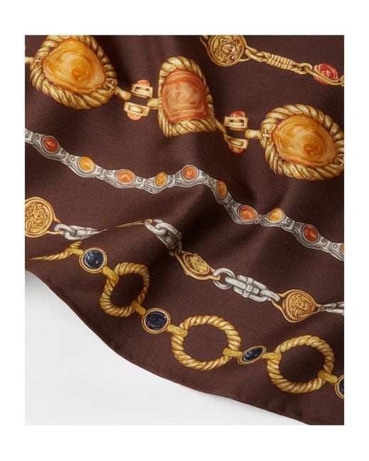 Versace Brown Pattern-Printed Twill Scarf