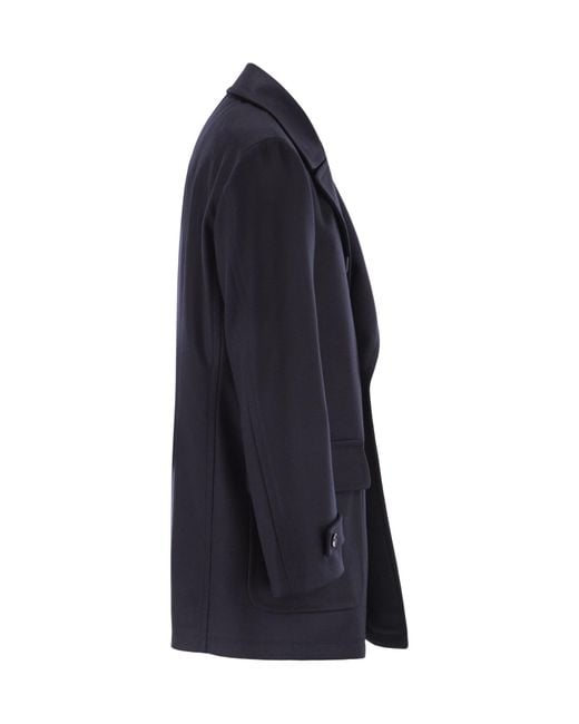 Tagliatore Blue Lawrence Double-Breasted Coat for men