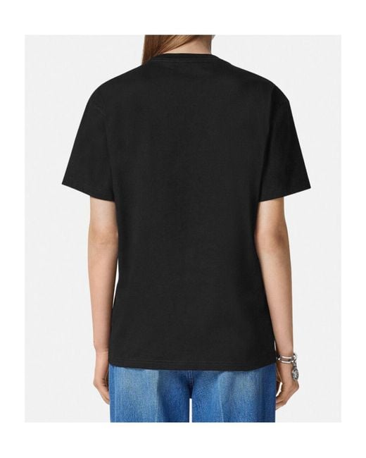 Versace Black Logo-Embellished Crewneck T-Shirt
