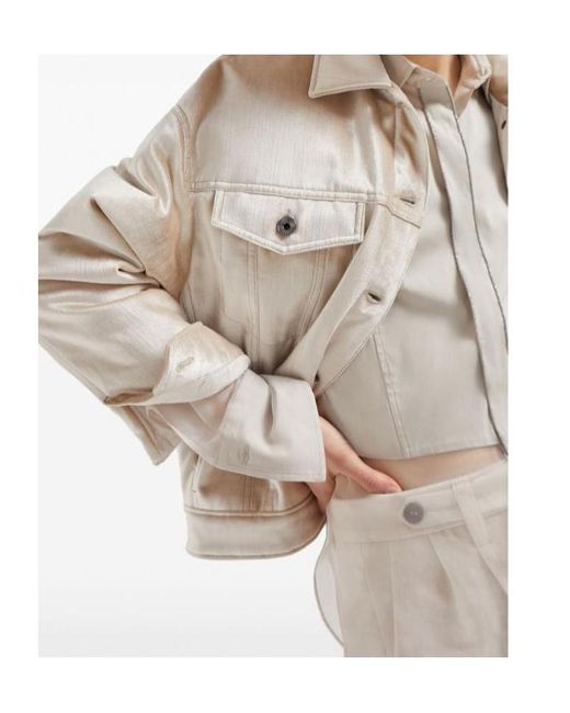 Brunello Cucinelli Natural Button-Up Padded Jacket