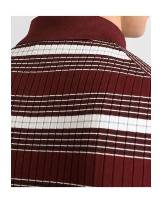 Dolce & Gabbana Red Striped Knit Polo Shirt for men