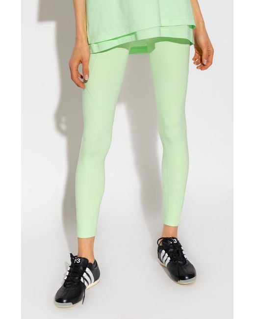 Y-3 Green Panelled Logo Leggings