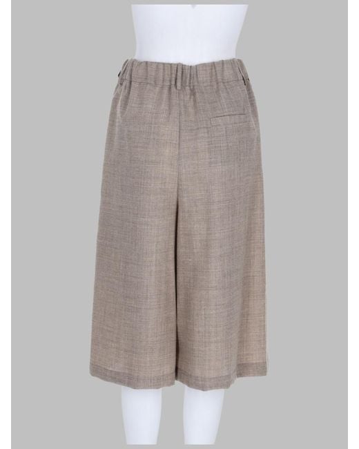 Alysi Gray Pleated Wide-Leg Shorts