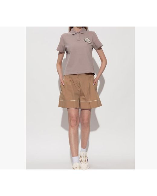 Moncler Gray Logo-Patch Polo Shirt