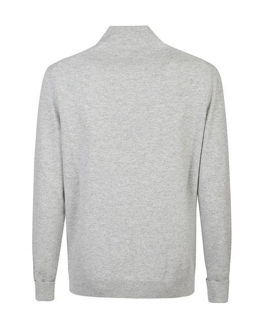 Ballantyne Gray Mock-Neck Knitted Jumper for men