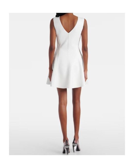 Norma Kamali White Grace Faux Leather Minidress
