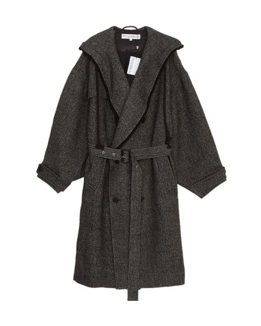 J.W. Anderson Black J.W. Anderson Hooded Long Trench Coat