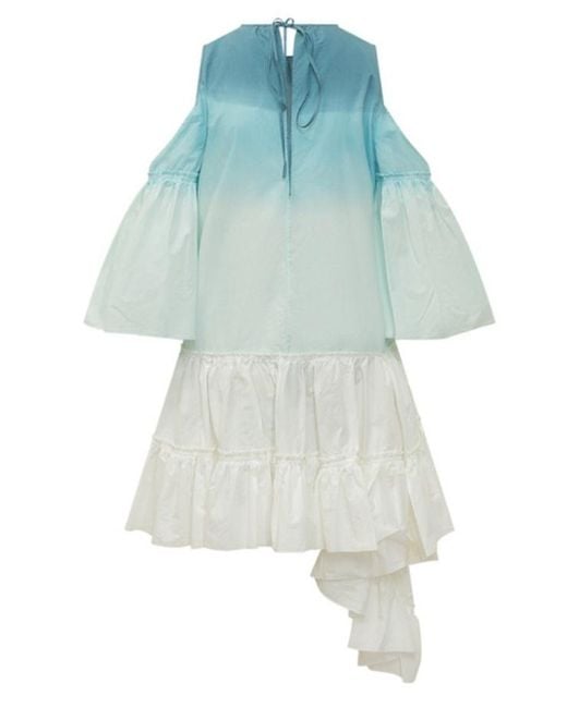 J.W. Anderson Blue Jw Anderson Dip Dye Ruffle Dress