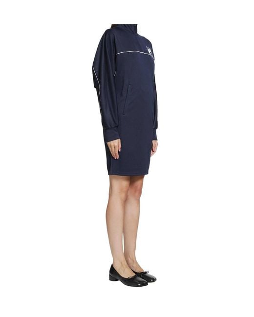 MM6 by Maison Margiela Blue Long-Sleeved Dress