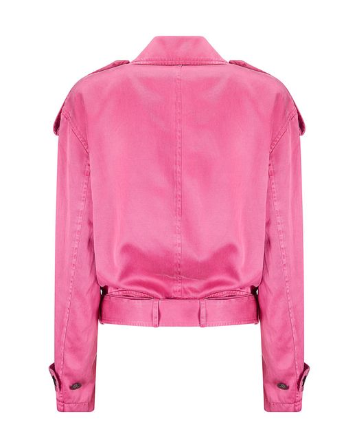 Dries Van Noten Pink Overdyed Biker Jacket