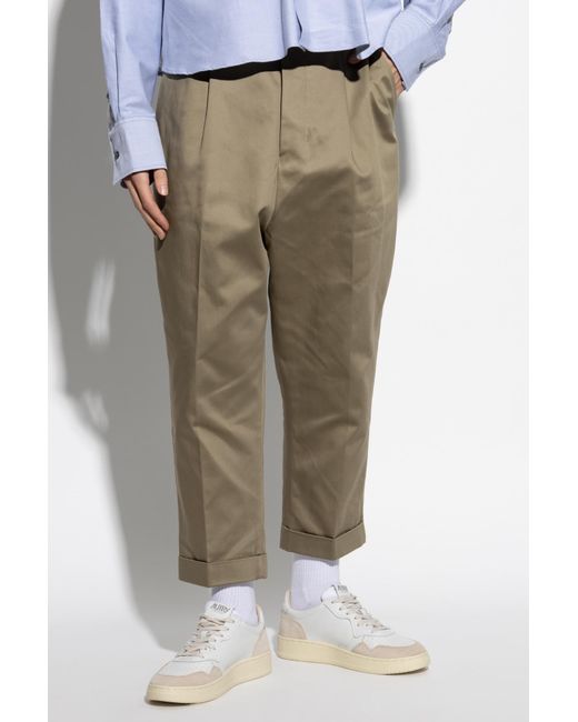 AMI Green Ami Oversized Carrot Trousers for men