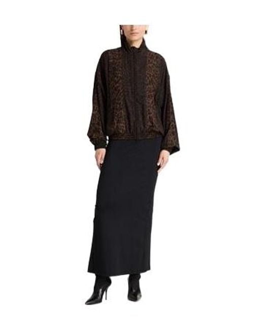 Balenciaga Black Leopard Print Harrington Jacket