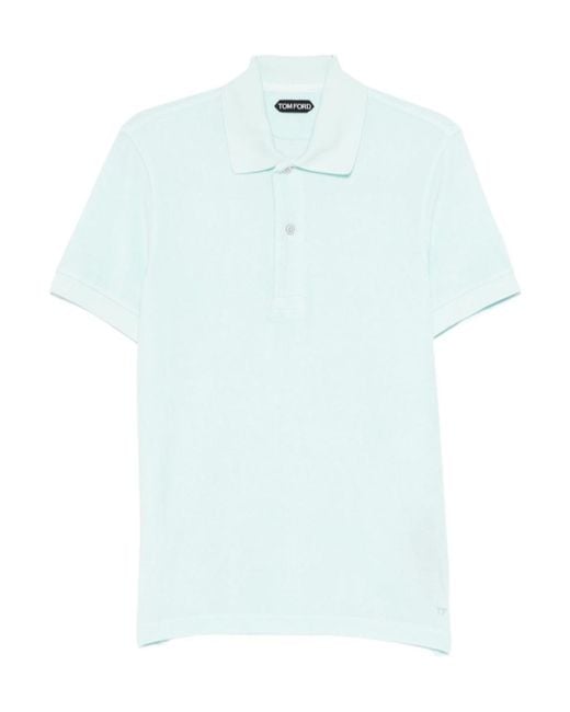 Tom Ford Blue Short Sleeved Towelling Polo Shirt for men