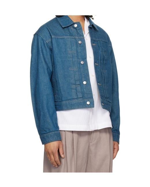 Boss Blue Logo Patch Denim Jacket for men