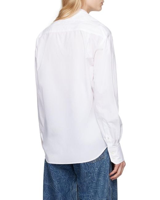 MM6 by Maison Margiela White Long Sleeved Buttoned Shirt