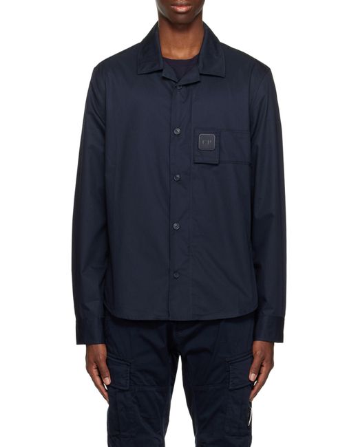 C P Company Blue Long-Sleeved Shirt Jacket for men