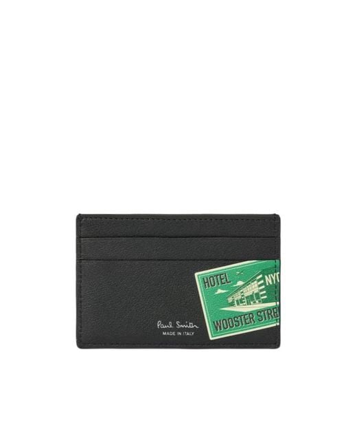 Paul Smith Green Logo Card Holder for men