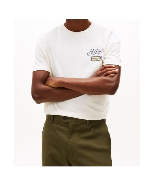 Tommy Hilfiger White Logo Short Sleeve T-Shirt for men