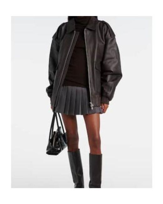 Frankie Shop Black Viper Leather Jacket