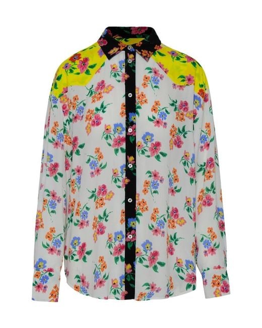 MSGM Multicolor All-Over Floral Printed Buttoned Blouse