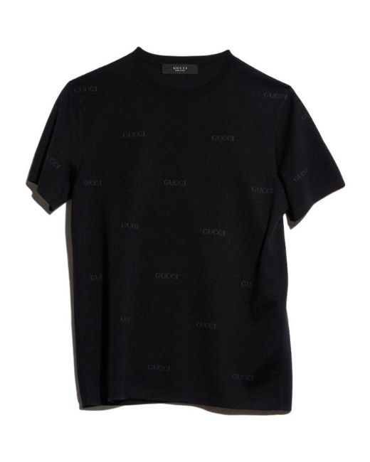 Gucci Black Jacquard T-Shirt for men