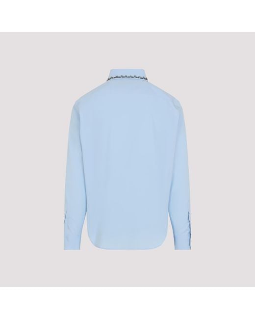 Valentino Blue Collared Long-Sleeved Shirt for men