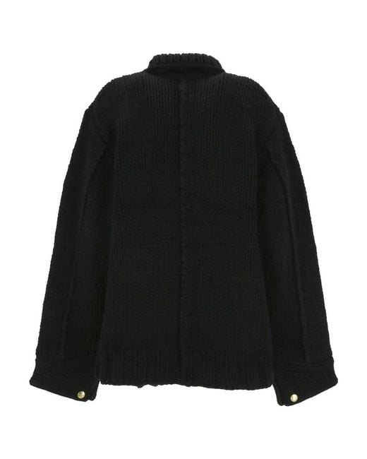 Sacai Black X Carhartt Wip Knitted Shirt Jacket for men