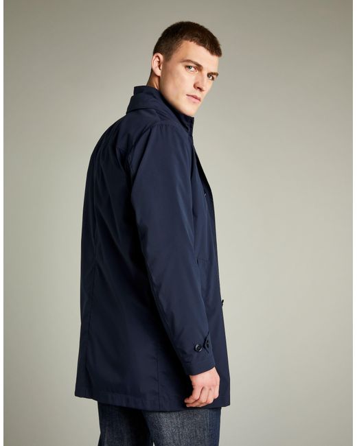 Fay Blue Single-Breasted Long-Sleeved Coat for men