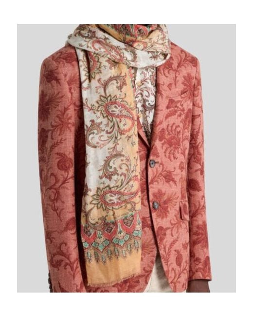 Etro Natural Orfeo Paisley Scarf for men