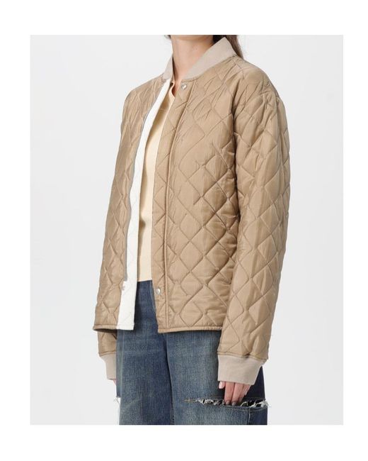 Maison Margiela Natural Quilted Snap-Button Bomber Jacket