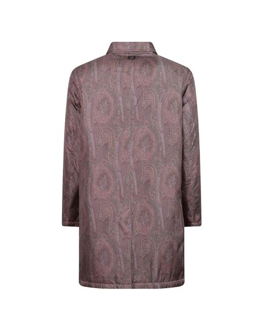 Etro Brown Paisley Pattern Coat for men