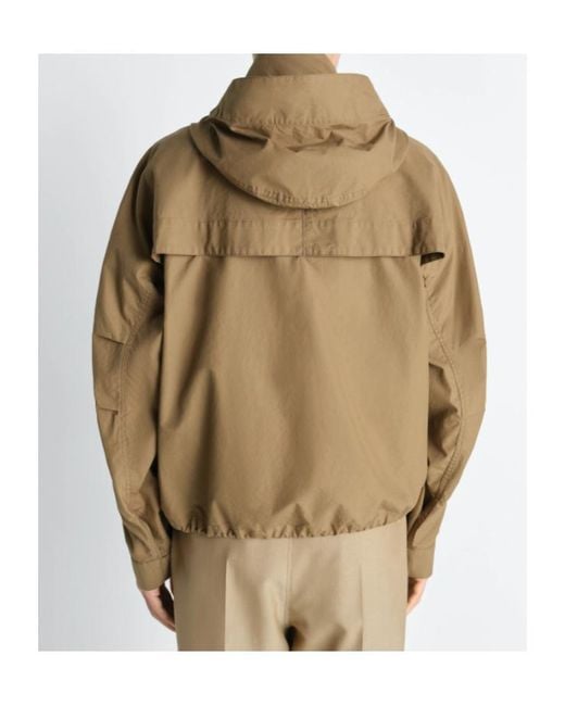 Lemaire Green Drawstring Hooded Rain Jacket for men