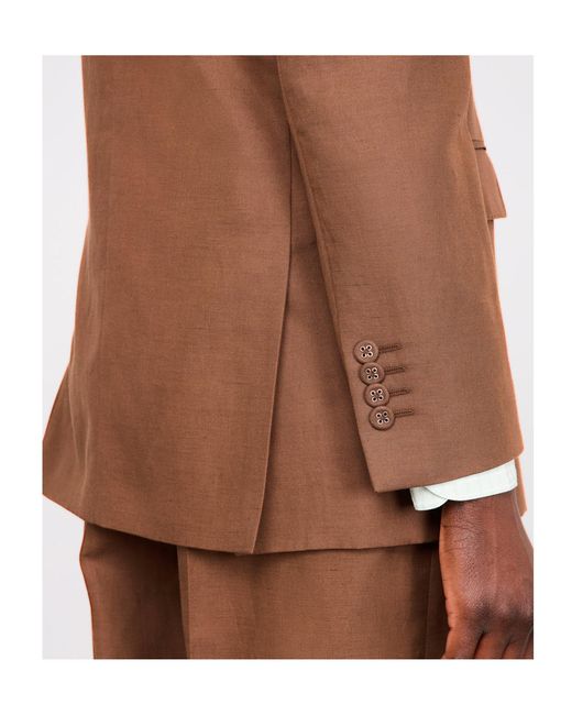 Officine Generale Brown Long-Sleeved Suit Jacket