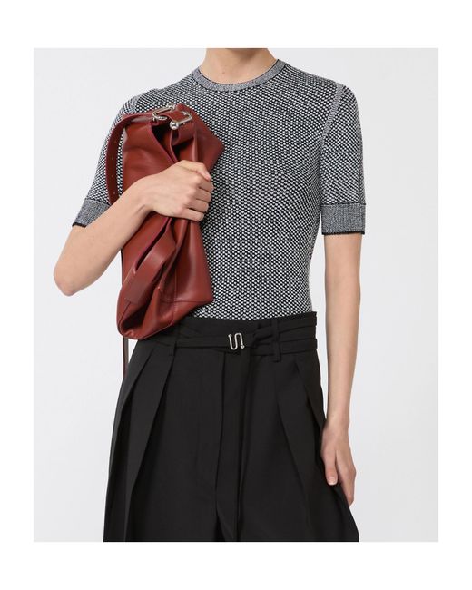 Sportmax Gray Short-Sleeved Knitted Shirt
