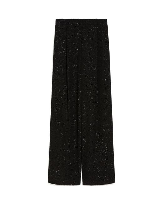 Max Mara Black Pianoforte Sequin Embellished Straight-Leg Pants