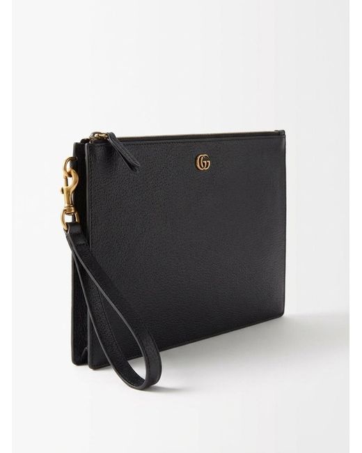 Gucci Black Gg Marmont Leather Pouch for men