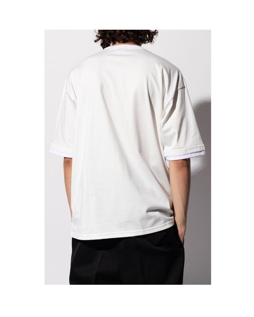 Ambush White Chain Collar Detail Crewneck T-Shirt for men