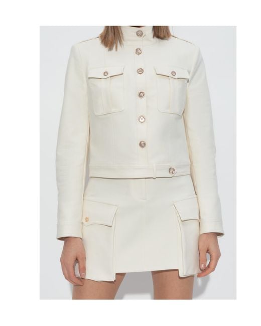 Tom Ford White Flap Pocket Cropped Jacket