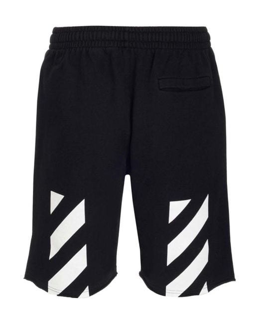 Off-White c/o Virgil Abloh Black Logo-Print Cotton Track Shorts for men